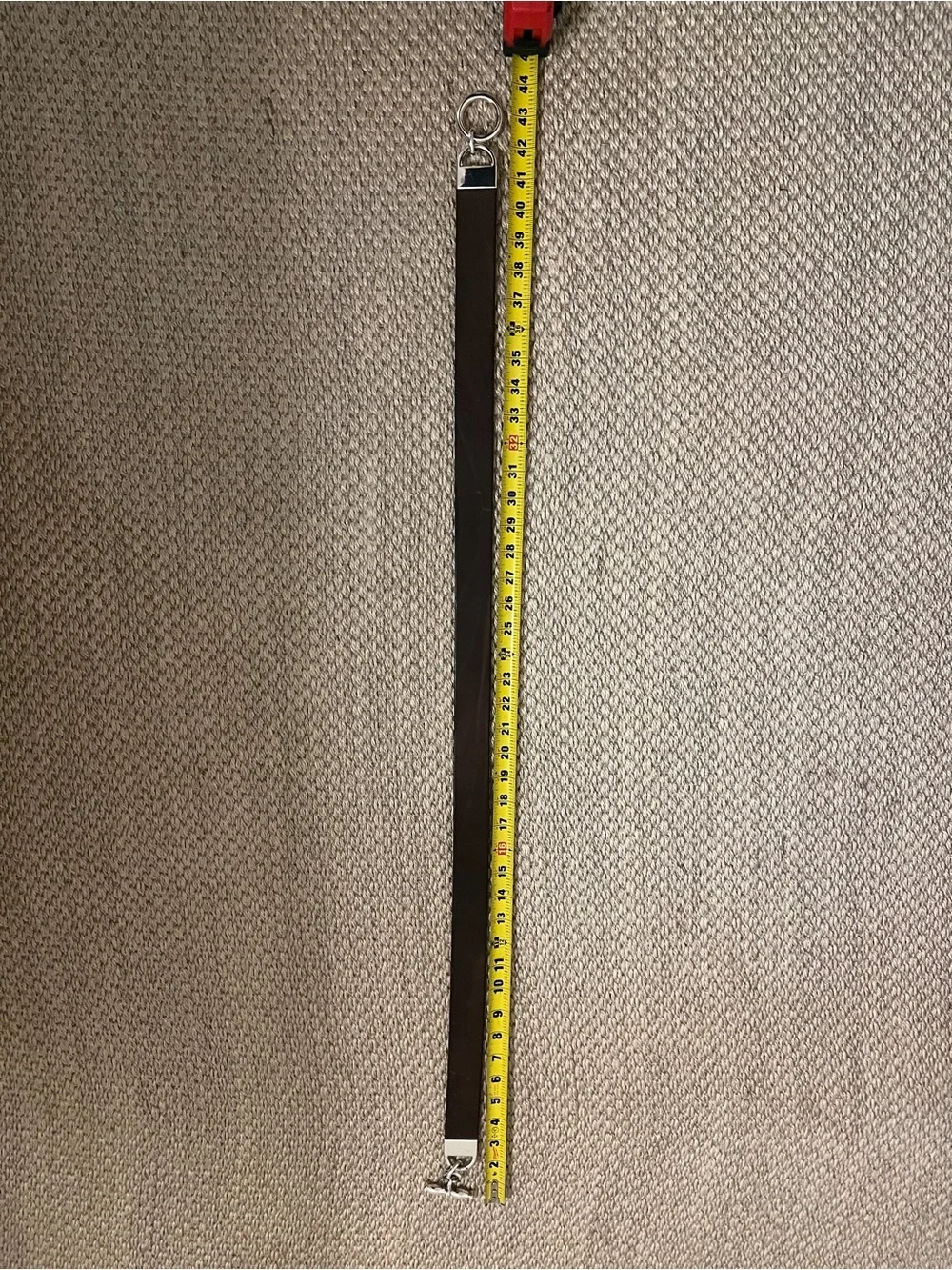 Ralph Lauren Collection Dark Brown Calfskin Leather Toggle Chain Skinny Belt